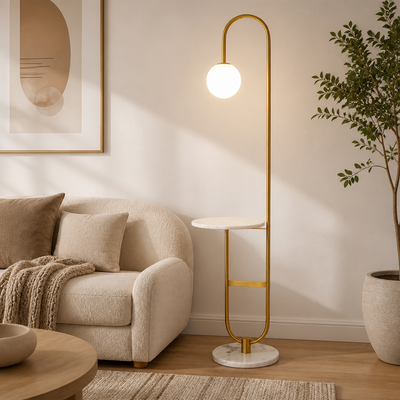 Modern Marble LED Round Table Floor Lamp