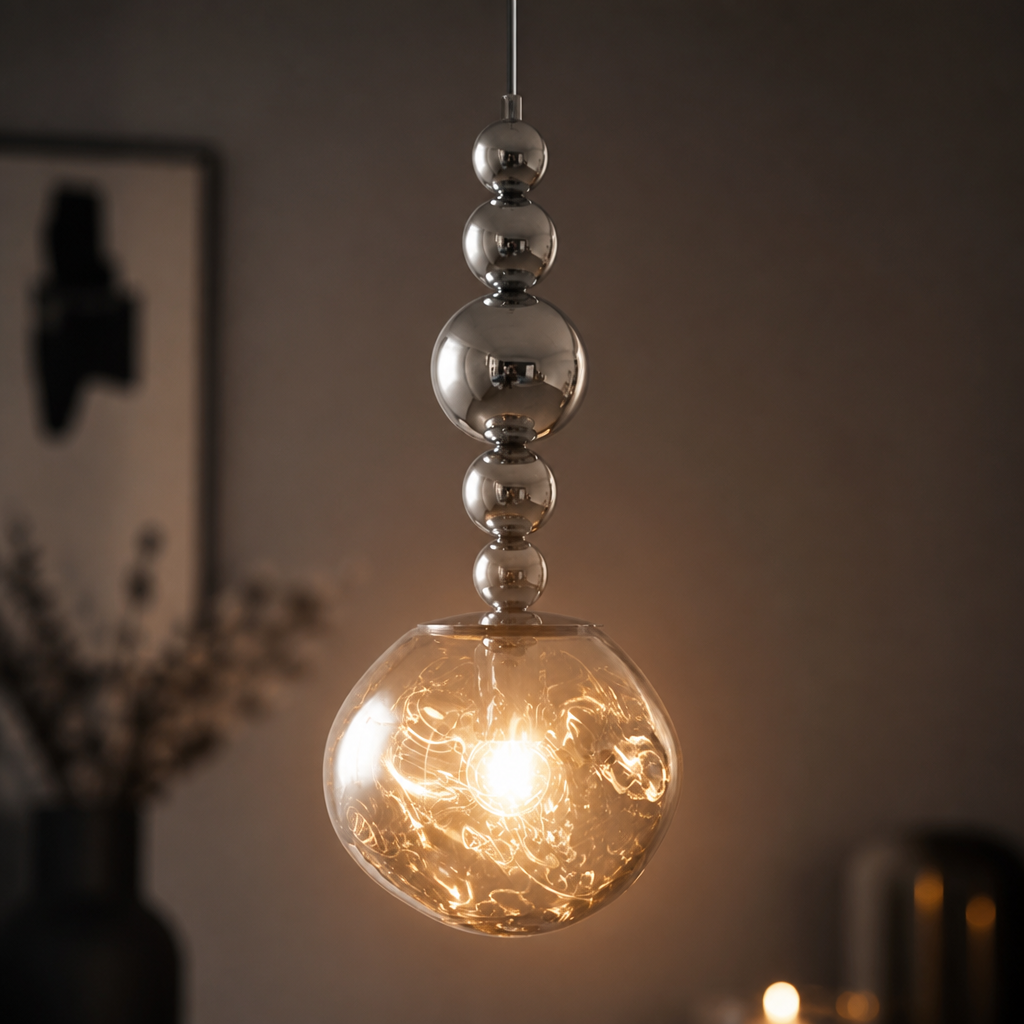 Modern Metal & Glass Pendant Light