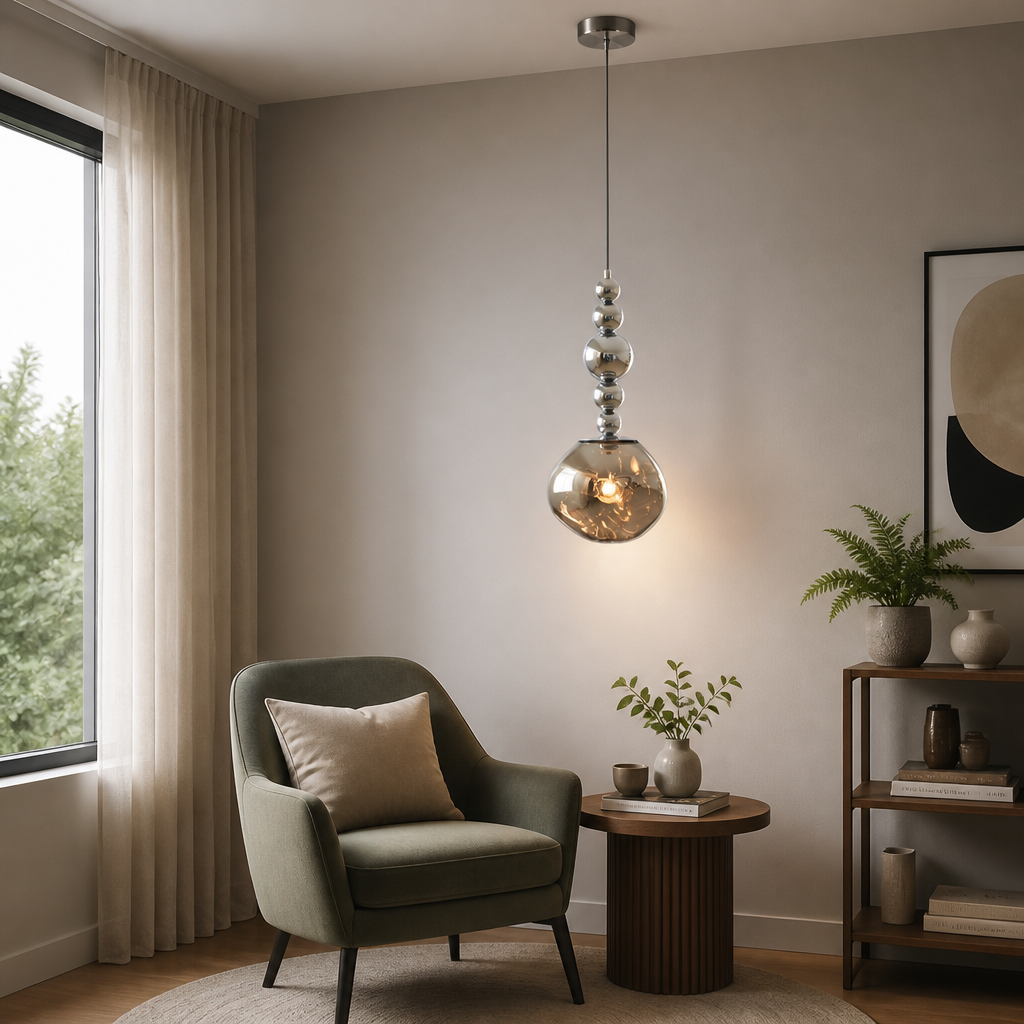 Modern Metal & Glass Pendant Light