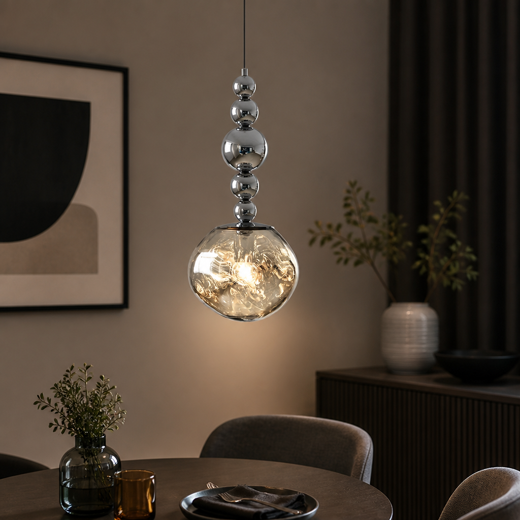 Modern Metal & Glass Pendant Light