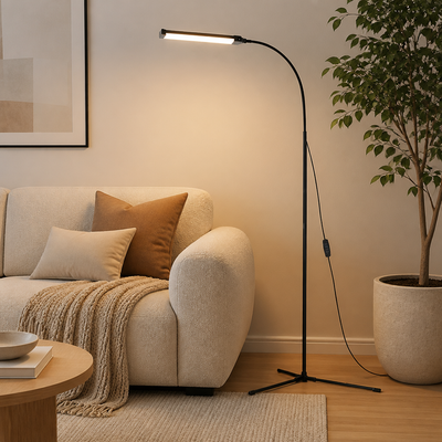 Modern Metal LED Gooseneck Floor Lamp