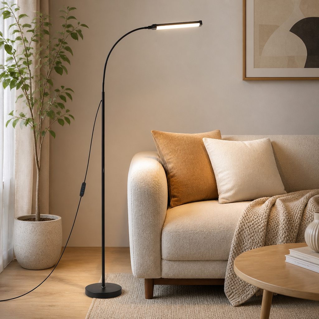 Modern Metal LED Gooseneck Floor Lamp
