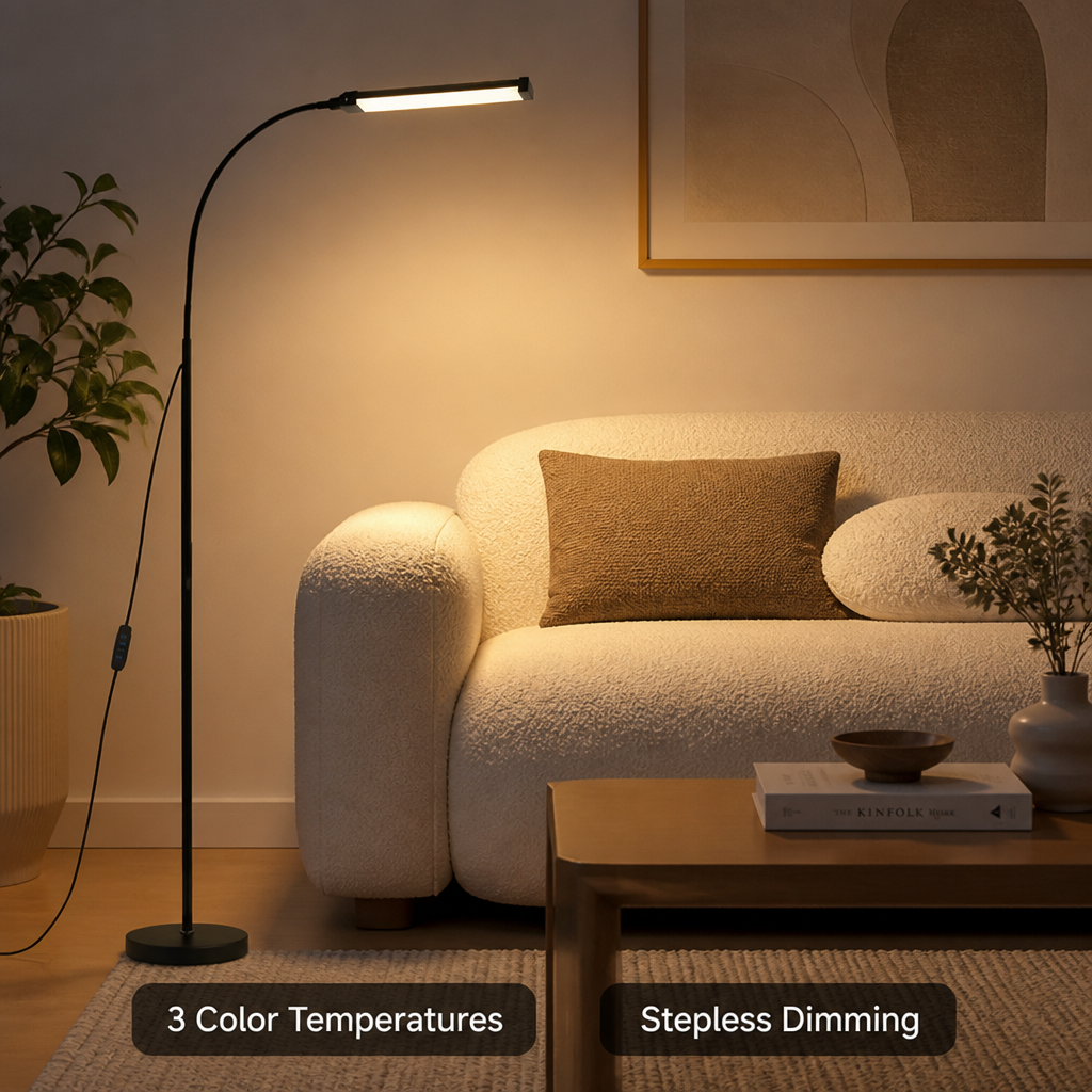 Modern Metal LED Gooseneck Floor Lamp