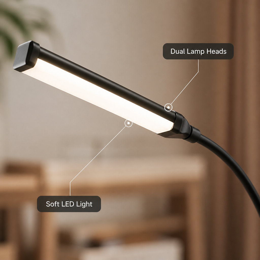 Modern Metal LED Gooseneck Floor Lamp