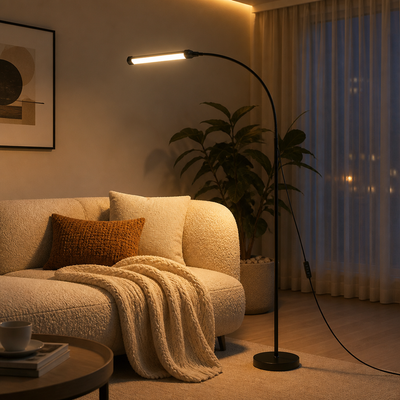 Modern Metal LED Gooseneck Floor Lamp