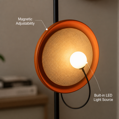 Modern Metal LED Magnetic Adjustable Floor Lamp