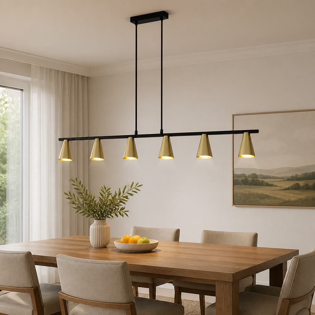 Modern Metal Six-Light Chandelier