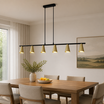 Modern Metal Six-Light Chandelier