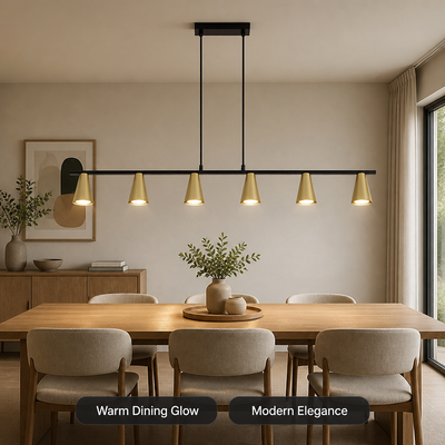 Modern Metal Six-Light Chandelier