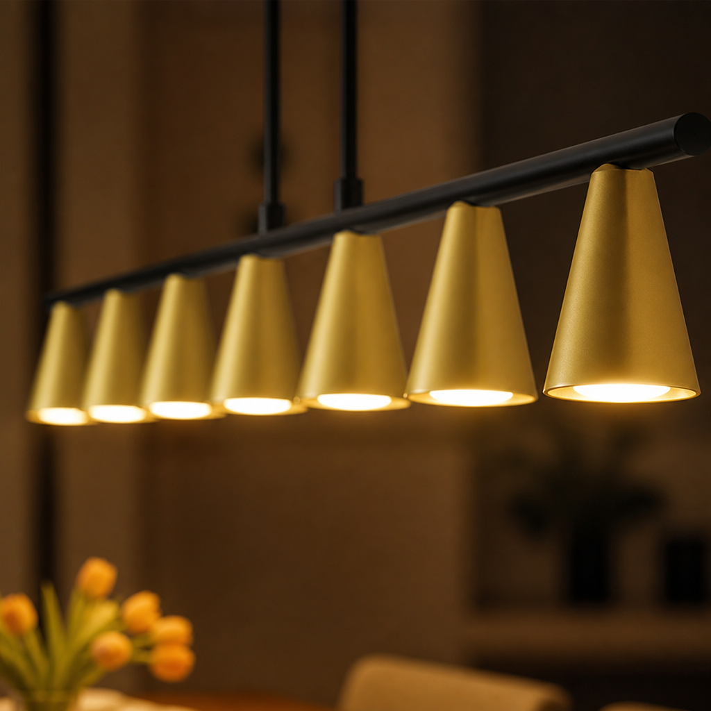 Modern Metal Six-Light Chandelier