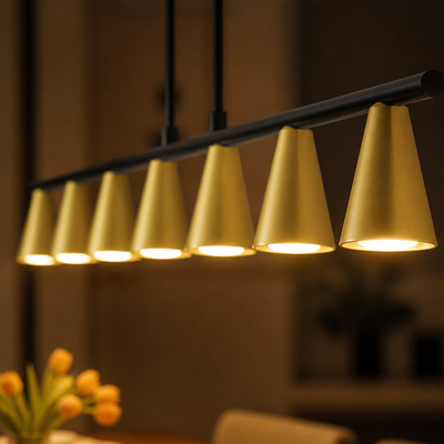 Modern Metal Six-Light Chandelier