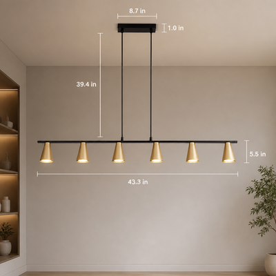 Modern Metal Six-Light Chandelier