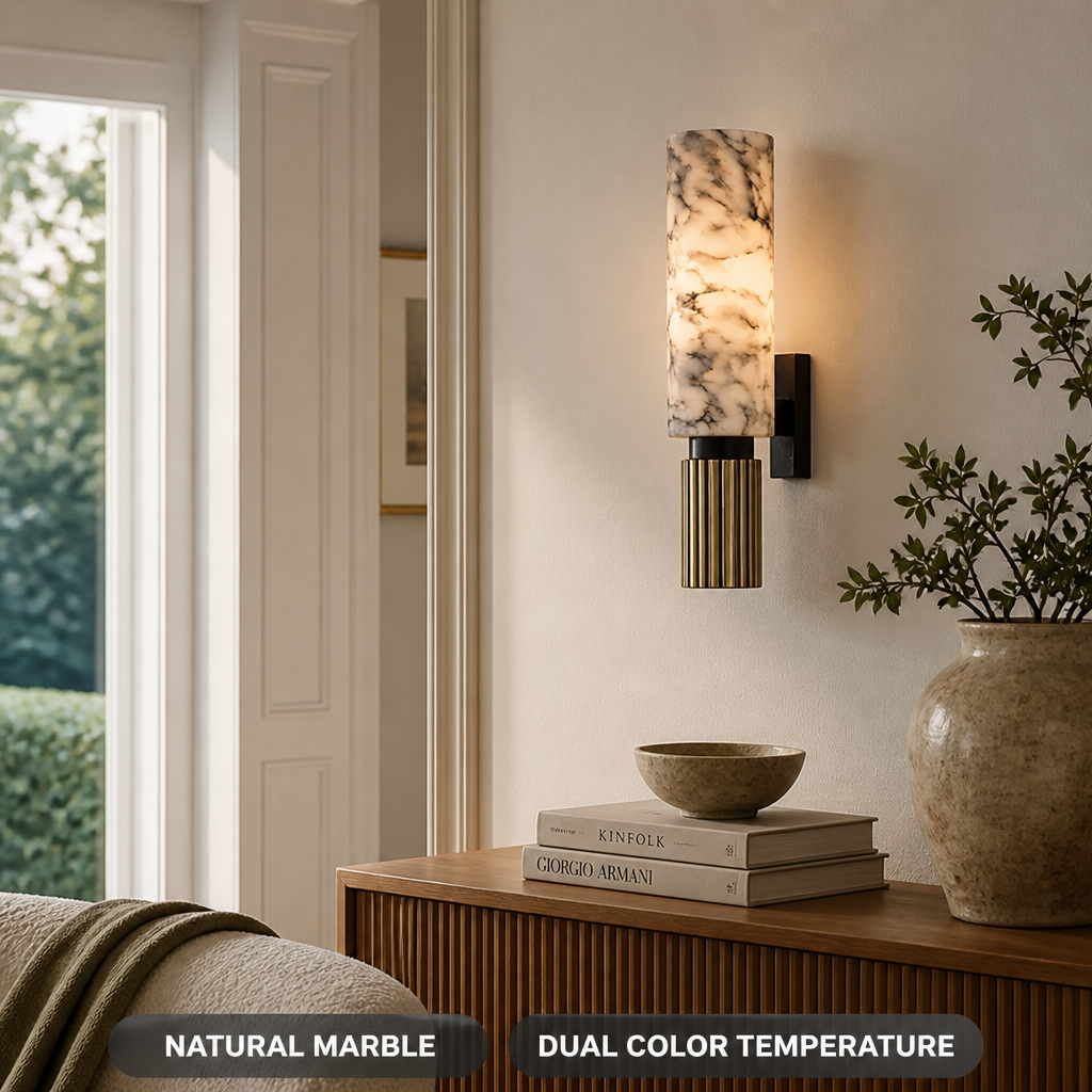 Modern Natural Marble LED Wall Sconce