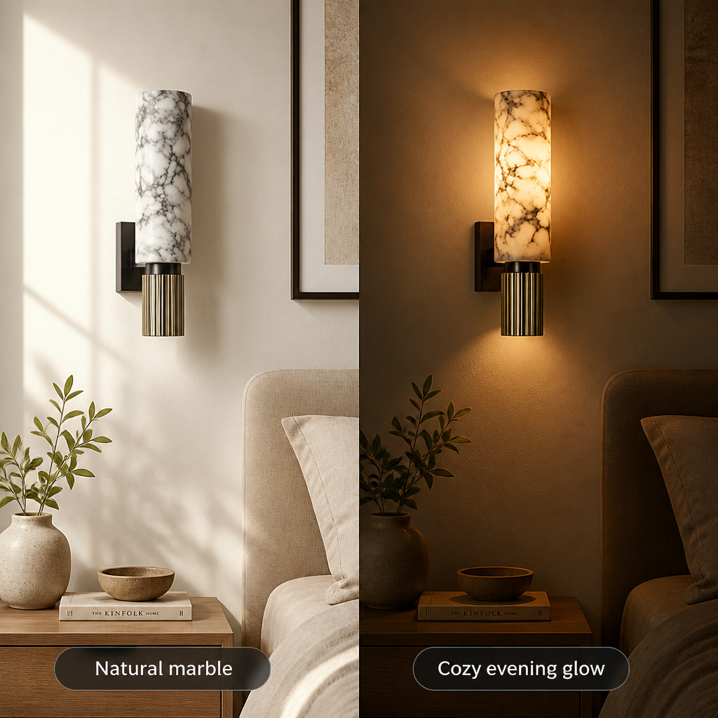 Modern Natural Marble LED Wall Sconce
