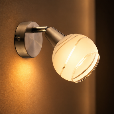 Modern Nickel & Glass Adjustable Spotlight Wall Sconce