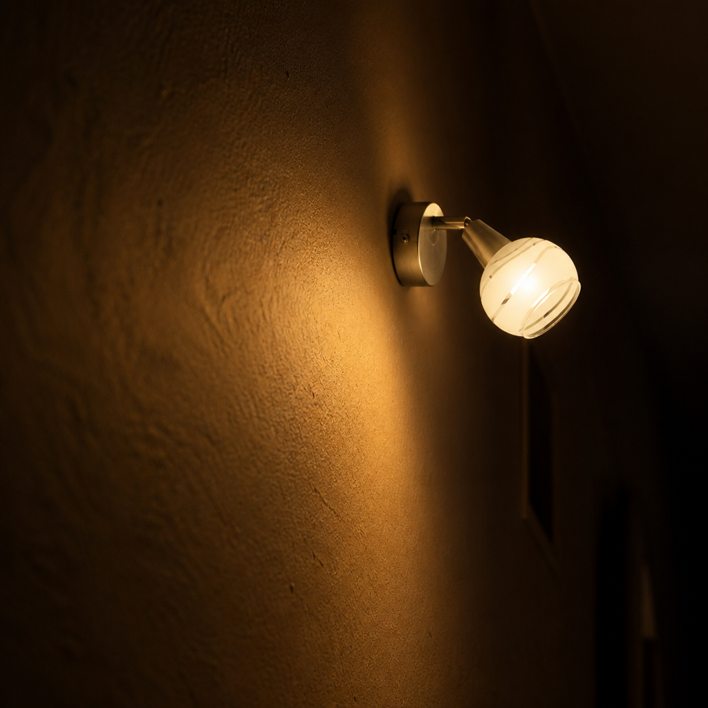 Modern Nickel & Glass Adjustable Spotlight Wall Sconce