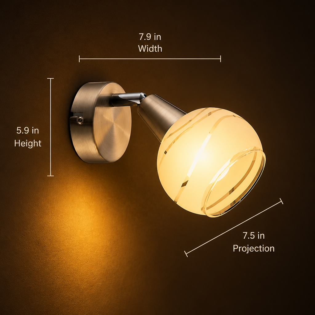 Modern Nickel & Glass Adjustable Spotlight Wall Sconce