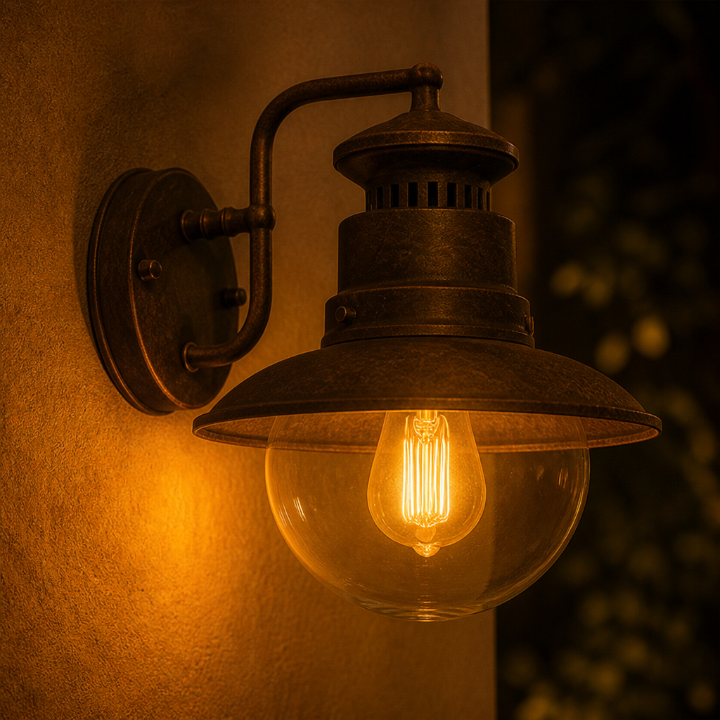 Modern Rust-Colored Glass Outdoor Wall Light