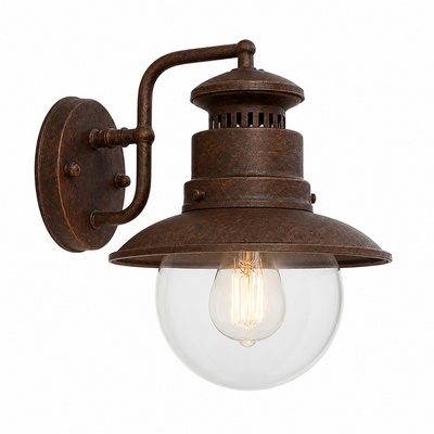 Modern Rust-Colored Glass Outdoor Wall Light