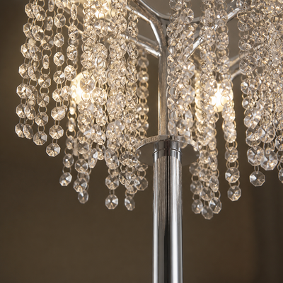 Modern Silver Crystal LED Floor Lamp
