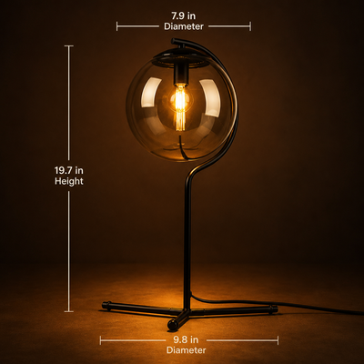 Modern Smoke Glass Table Lamp