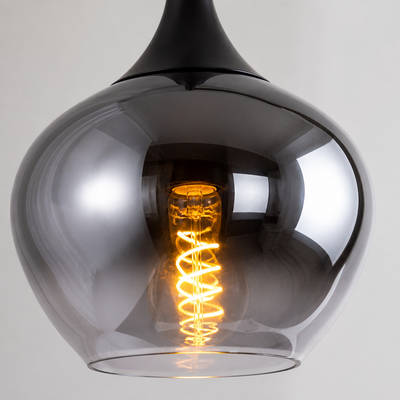 Modern Smoked Glass Arch Floor Lamp