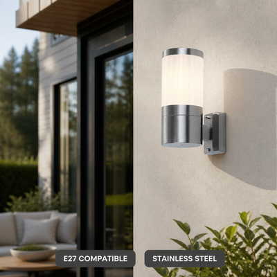 Modern Stainless Steel Semi-Circular Outdoor Wall Light