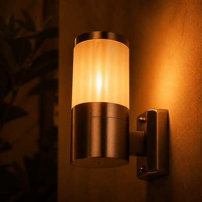 Modern Stainless Steel Semi-Circular Outdoor Wall Light