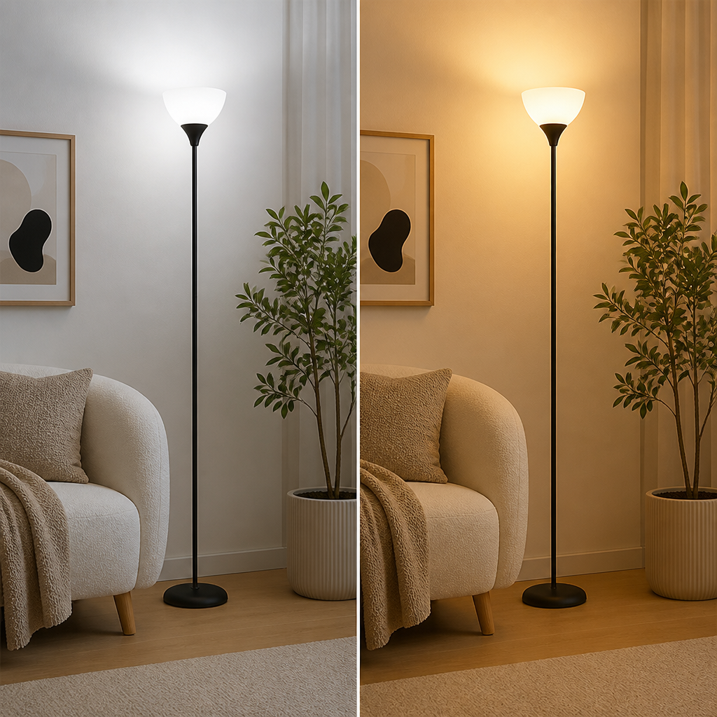 Modern Titanium Opal Glass Shade Floor Lamp