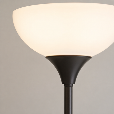 Modern Titanium Opal Glass Shade Floor Lamp