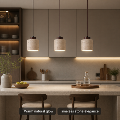 Modern Travertine Stone Pendant Light
