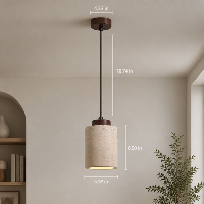 Modern Travertine Stone Pendant Light