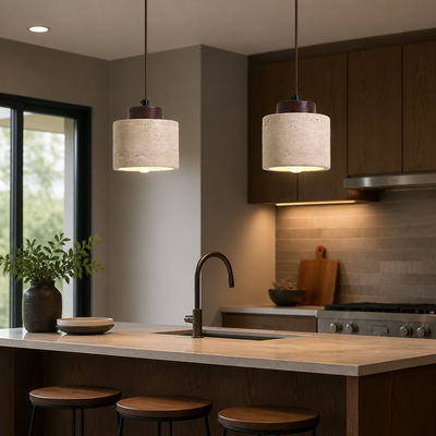 Modern Travertine Stone Pendant Light