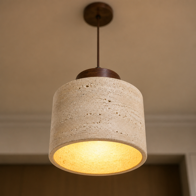 Modern Travertine Stone Pendant Light