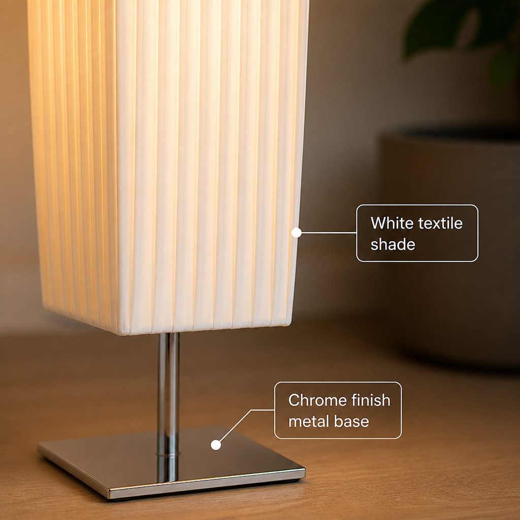 Modern White Textile Two-Light Floor Lamp