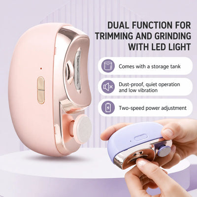 Nail Trimmer 3-In-1 Cut File Polish USB Rechargeable