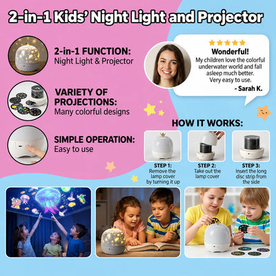 Night Light & Projector Starry Sky & Ocean Dimmable
