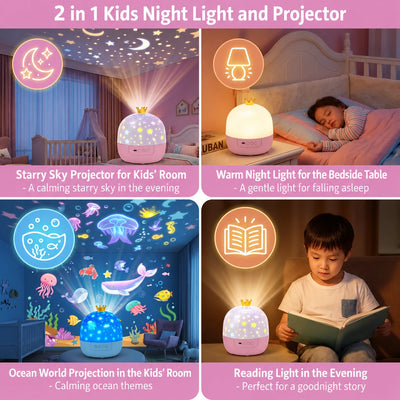 Night Light & Projector Starry Sky & Ocean Dimmable