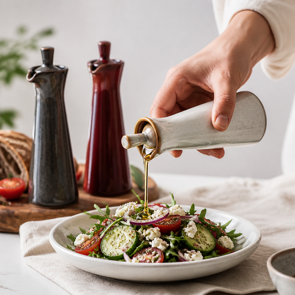 Oil & Vinegar Dispenser High-Gloss Ceramic Leak-Proof 120ml