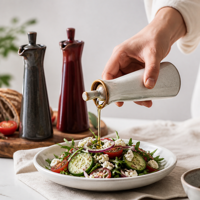 Oil & Vinegar Dispenser High-Gloss Ceramic Leak-Proof 120ml