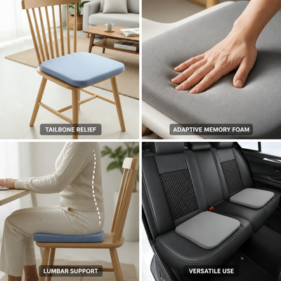 Orthopedic Seat Cushion Memory Foam Tailbone & Lumbar Support