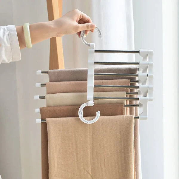 Pants Hanger Organizer Foldable 5-In-1 Stainless Steel