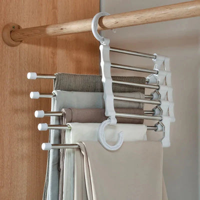 Pants Hanger Organizer Foldable 5-In-1 Stainless Steel