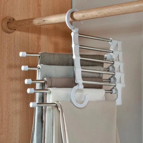 Pants Hanger Organizer Foldable 5-In-1 Stainless Steel