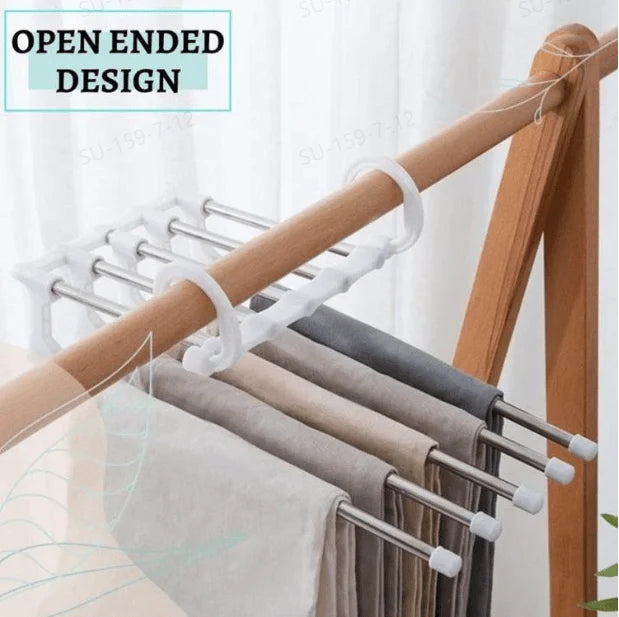 Pants Hanger Organizer Foldable 5-In-1 Stainless Steel