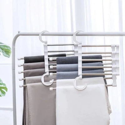 Pants Hanger Organizer Foldable 5-In-1 Stainless Steel