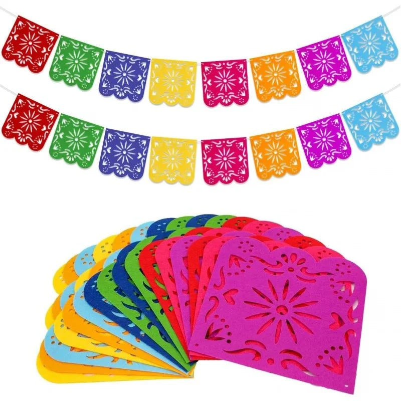 Papel Picado Garland Traditional Multicolor & Weatherproof