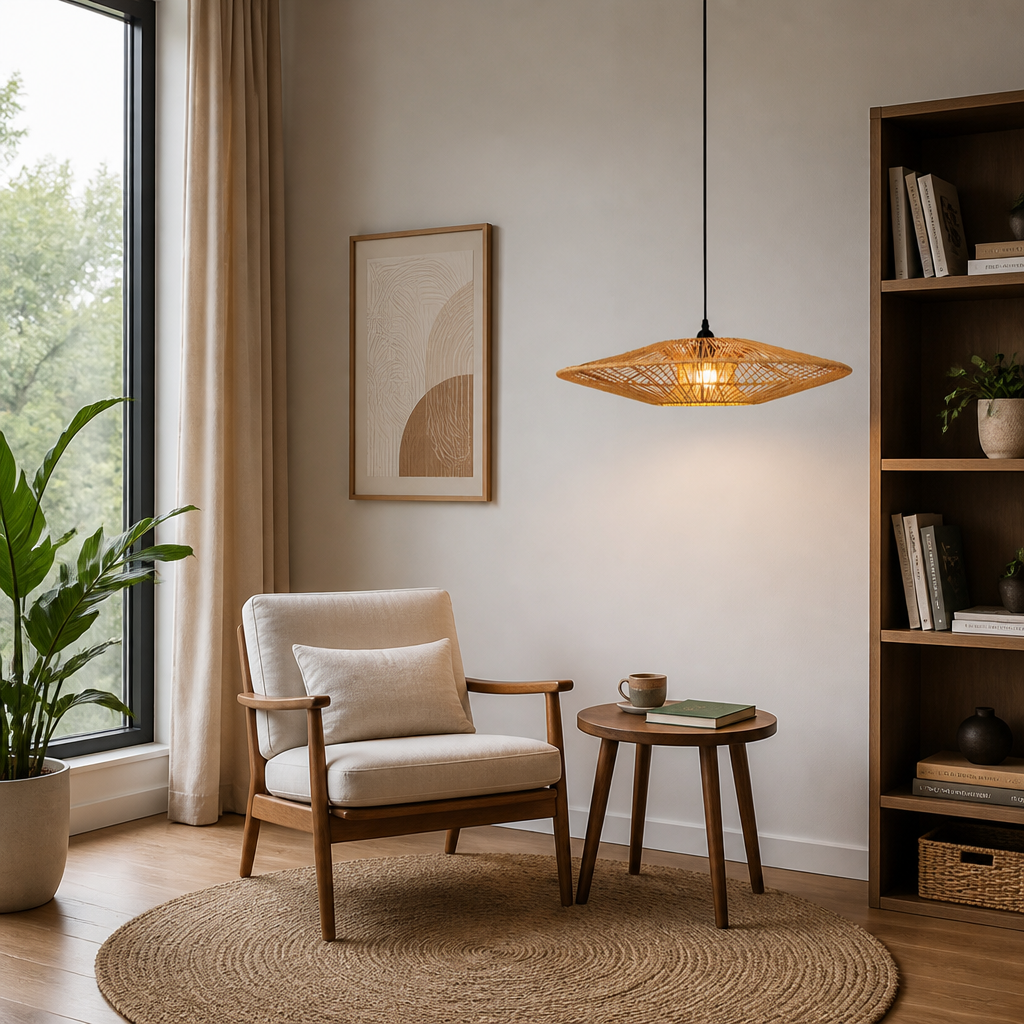 Paper Rope Flying Saucer Pendant Light