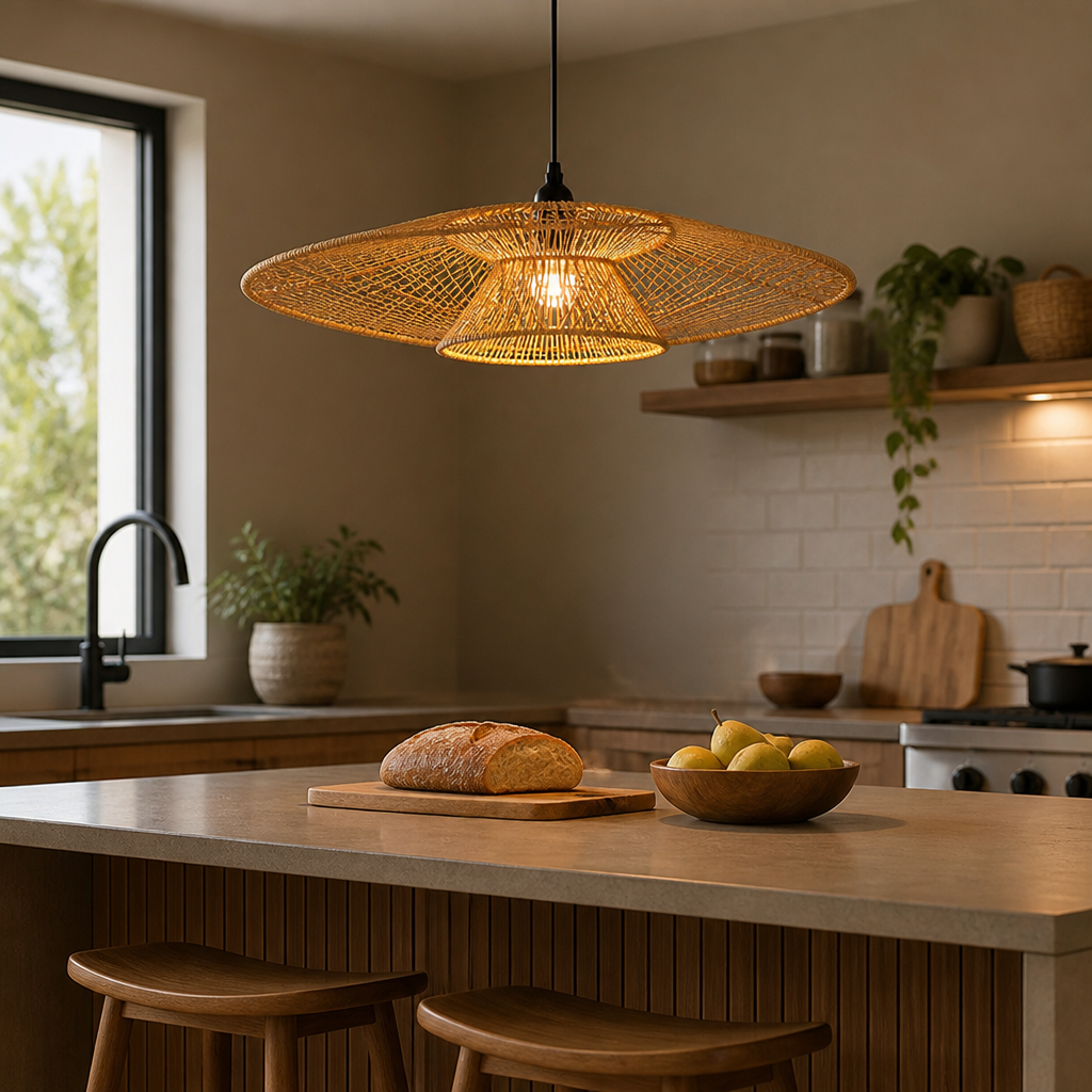 Paper Rope Flying Saucer Pendant Light