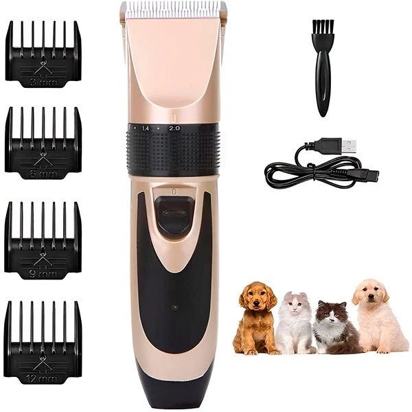 Pet Hair Clipper Quiet Motor & Rounded Blade Cordless Rechargeable
